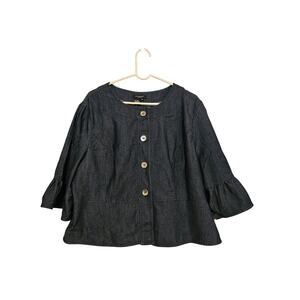 Sandro Sportswear Cotton Jacket size 1x Denim Cropped Jacket